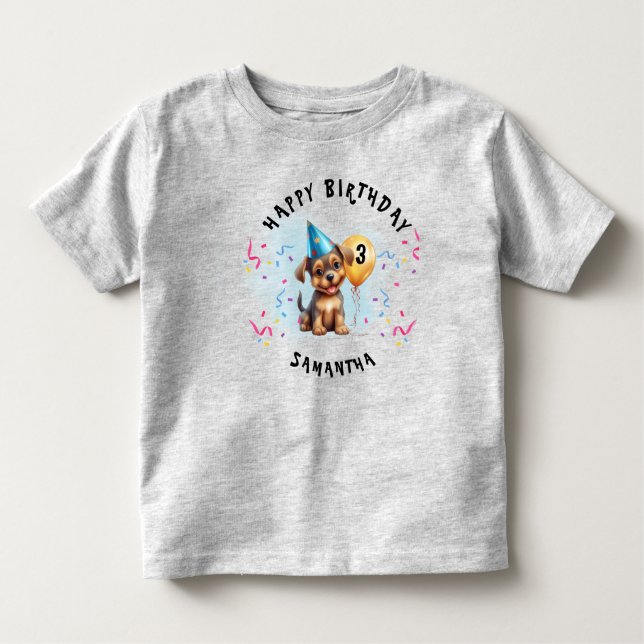 Happy Birthday Puppy Party  Toddler T-Shirt (Front)