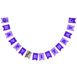 Happy Birthday Purple Balloons Party Photo Bunting