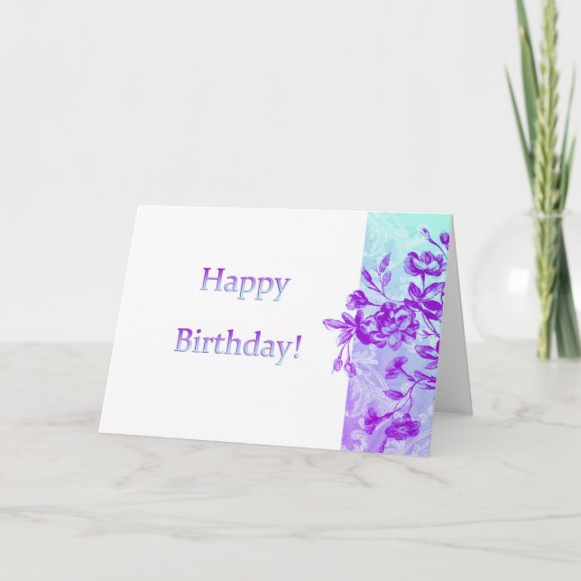 Happy Birthday (purple) Card (Front)