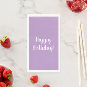 Happy Birthday Purple Lilac Birthday Party Napkin