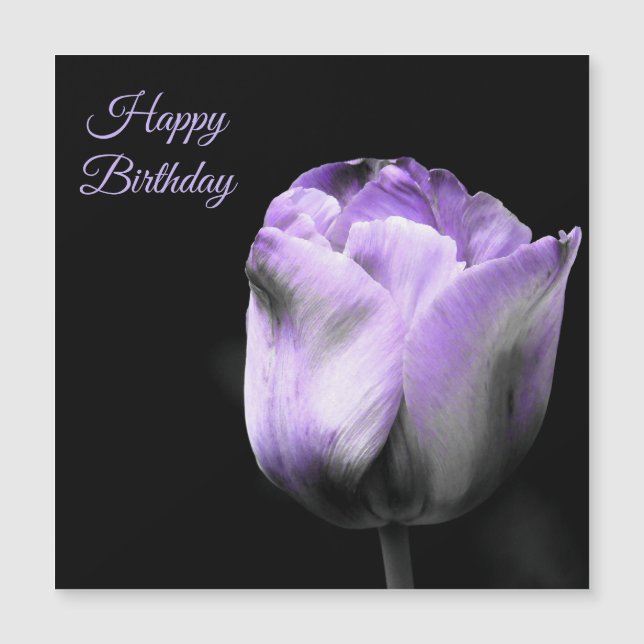 Happy Birthday Purple Tulip *customise-personalise (Front)