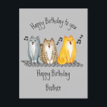 Happy Birthday Purrrfect Brother Ever Cute Cats Postcard<br><div class="desc">Happy Birthday Purrrfect Brother Ever Funny Humour Cute Cats and kittens</div>
