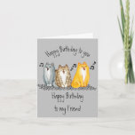 Happy Birthday Purrrfect Friend Ever Cute Cats Card<br><div class="desc">Happy Birthday Purrrfect Friend Ever Funny Humour Cute Cats and kittens</div>