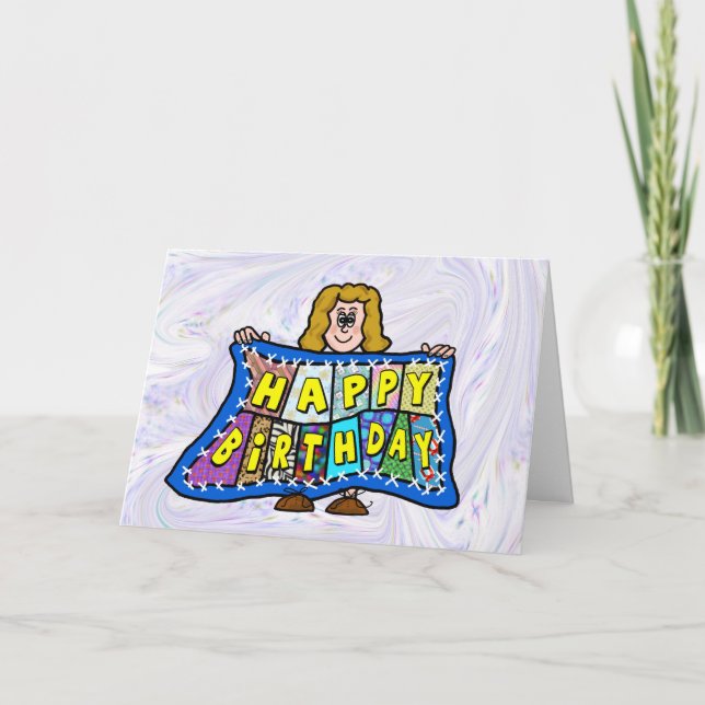 Happy Birthday Quilt Greeting Card (Front)