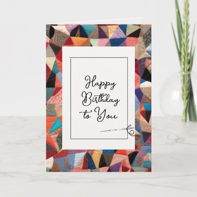 Happy Birthday Quilt Pattern with Needle Card (Front)