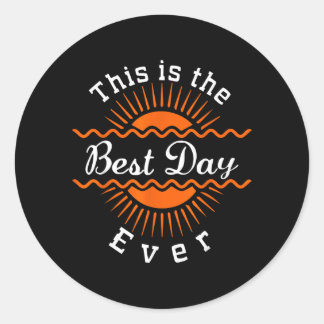 Happy Birthday Quote Sun Lover Classic Round Sticker