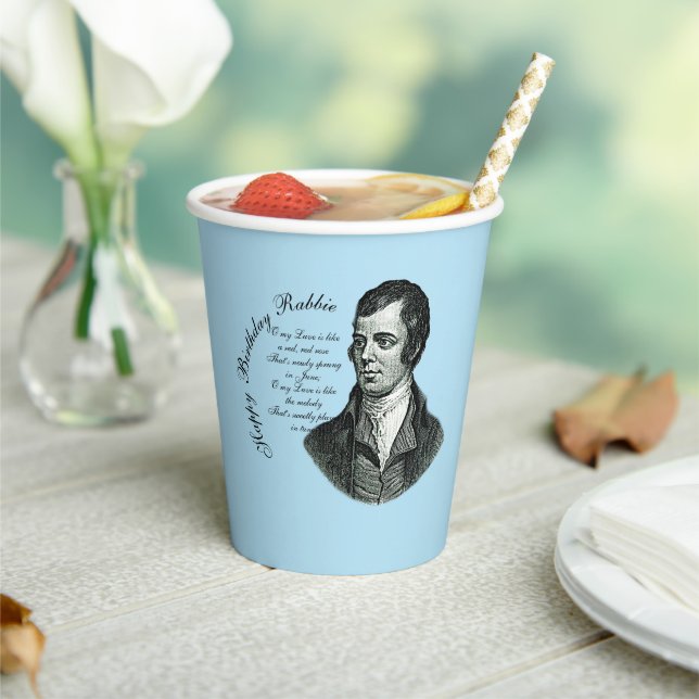 Happy Birthday Rabbie - Robert Burns Large  Paper Cups (Insitu)