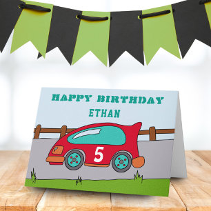 Happy Birthday Racing Car Card