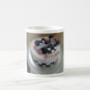 happy birthday racing car coffee mug