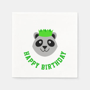 Happy Birthday Racoon Napkin