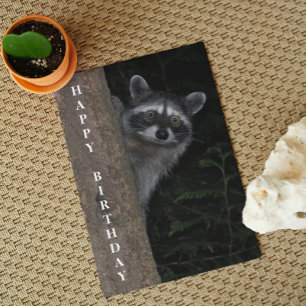 Happy Birthday Racoon Photo Birthday Card