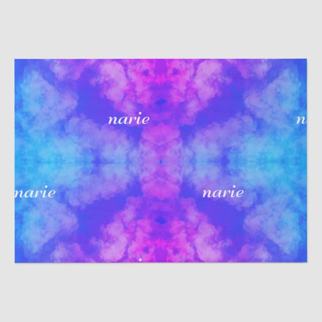 Happy Birthday Rainbow Clouds Tissue Paper (Front)