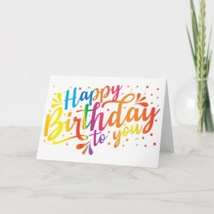 Happy Birthday rainbow colours Card