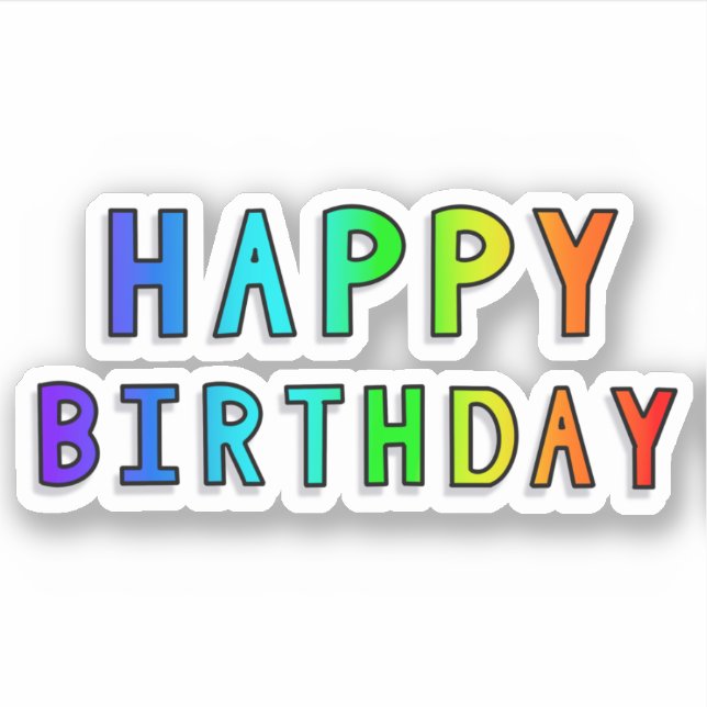 Happy Birthday Rainbow Gradient (Front)