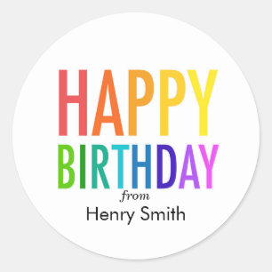 Happy Birthday Rainbow Order Customisable Stickers