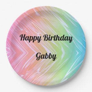 Happy Birthday Rainbow Paper Plate