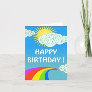 "HAPPY BIRTHDAY" RAINBOW SKY CARD