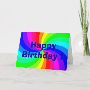 "HAPPY BIRTHDAY" RAINBOW SPIRAL CARD