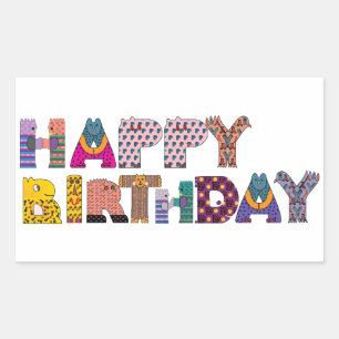 Happy Birthday  Rectangular Sticker
