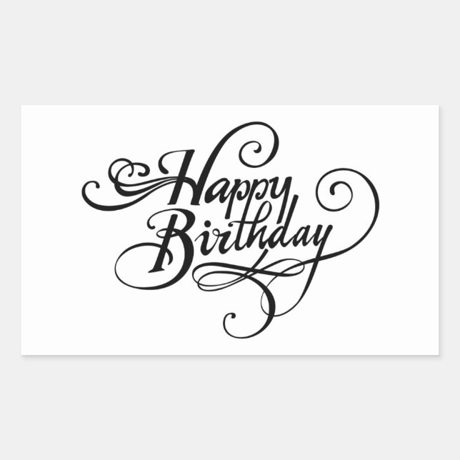 Happy Birthday Rectangular Sticker (Front)