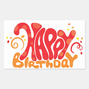 Happy Birthday Rectangular Sticker