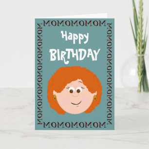 Happy Birthday Red Hair Mum (Son) Card