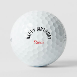 Happy Birthday Red Name Titleist  Golf Balls