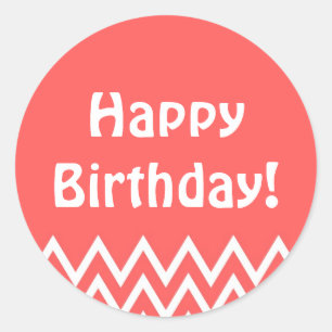 Happy Birthday - Red Round Sticker