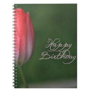 happy birthday red tulip flower spiral notebook