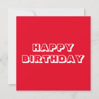 Happy Birthday, Red white modern bold