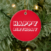 Happy Birthday, Red white modern bold