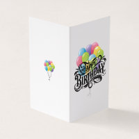 Happy Birthday Retro Card Balloons