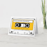 Happy Birthday Retro Cassette Tape Personalised