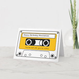 Happy Birthday Retro Cassette Tape Personalised Card