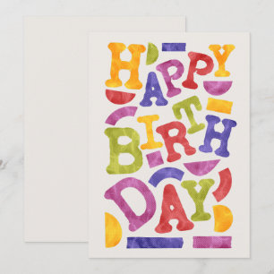 Happy Birthday Retro Typography Invitation