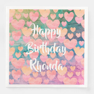 Happy Birthday #Rhonda party napkins by DAL