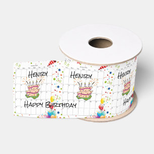 Happy Birthday Ribbon, April 2022 Grosgrain Ribbon