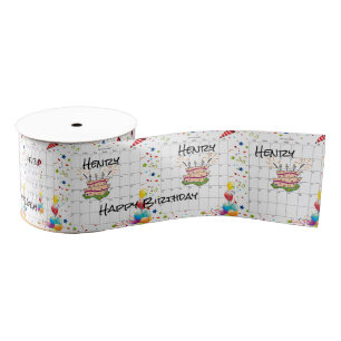 Happy Birthday Ribbon, August 2022 Grosgrain Grosgrain Ribbon