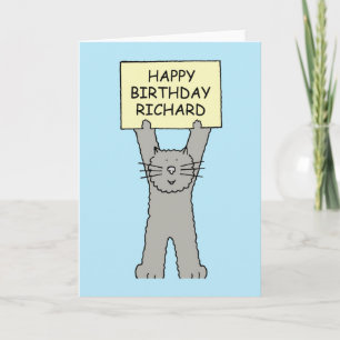 Happy Birthday Richard, cute cat. Card