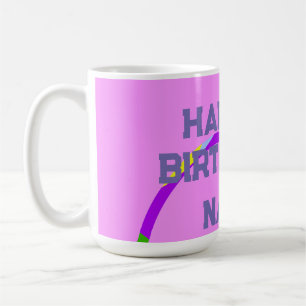 Happy Birthday Rings Pink  Coffee Mug