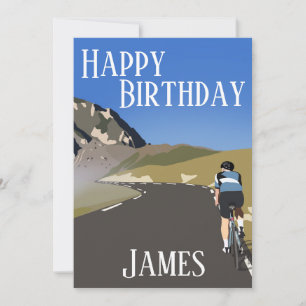 Happy birthday road cycling, Col du tourmalet  Holiday Card