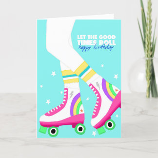 Happy Birthday Roller Skates Card
