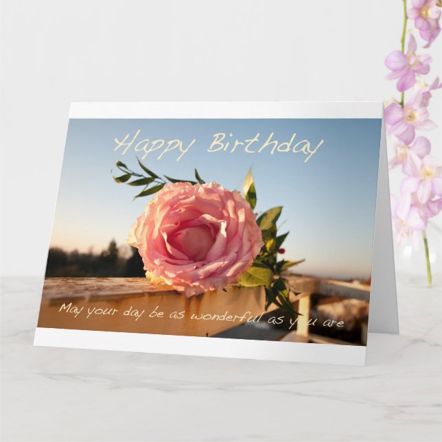 Happy Birthday Rose   Card (Orchid)
