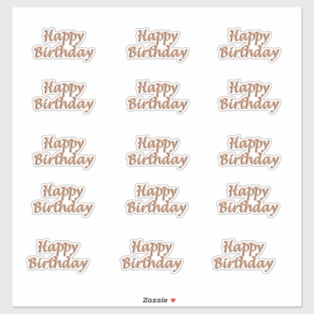 Happy birthday rose gold balloon style text (Sheet)
