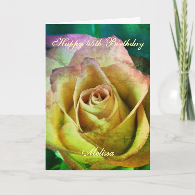 Happy Birthday Rose Personalizable Card (Front)