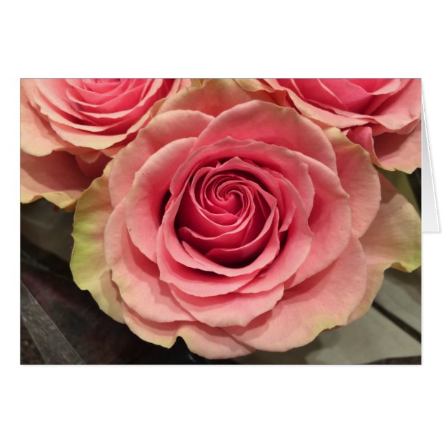 Happy Birthday Roses Greeting Card (Front Horizontal)