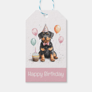 Happy Birthday Rottweiler Dog Gift Tags