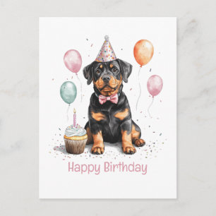 Happy Birthday Rottweiler Dog Postcard