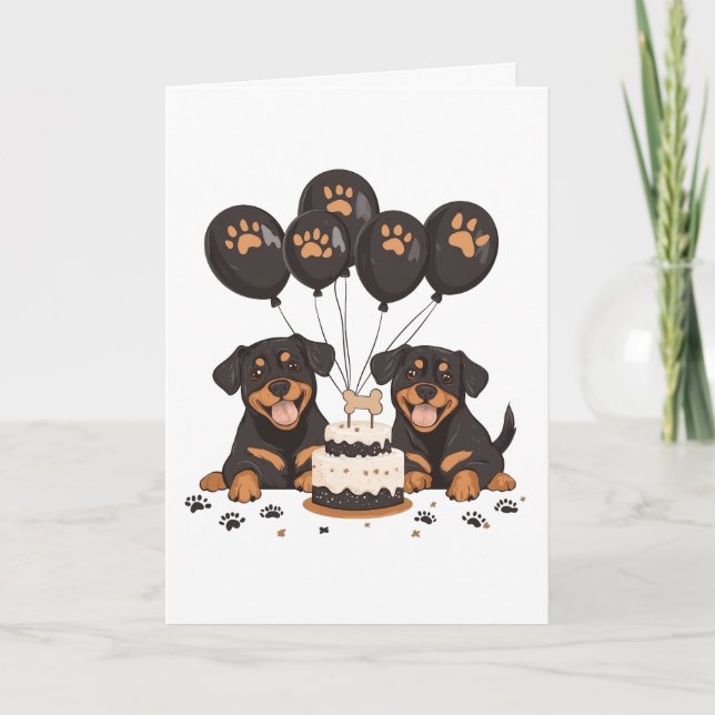 Happy Birthday Rottweiler Dogs Card (Front)