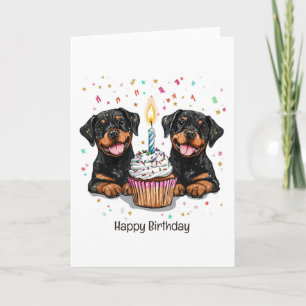 Happy Birthday Rottweiler Dogs Card
